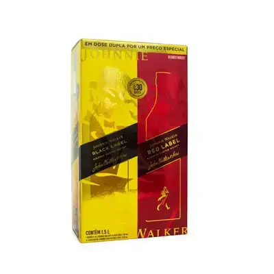 KIT WHISKY JOHNNIE WALKER RED LABEL +JW BLACK 750ML